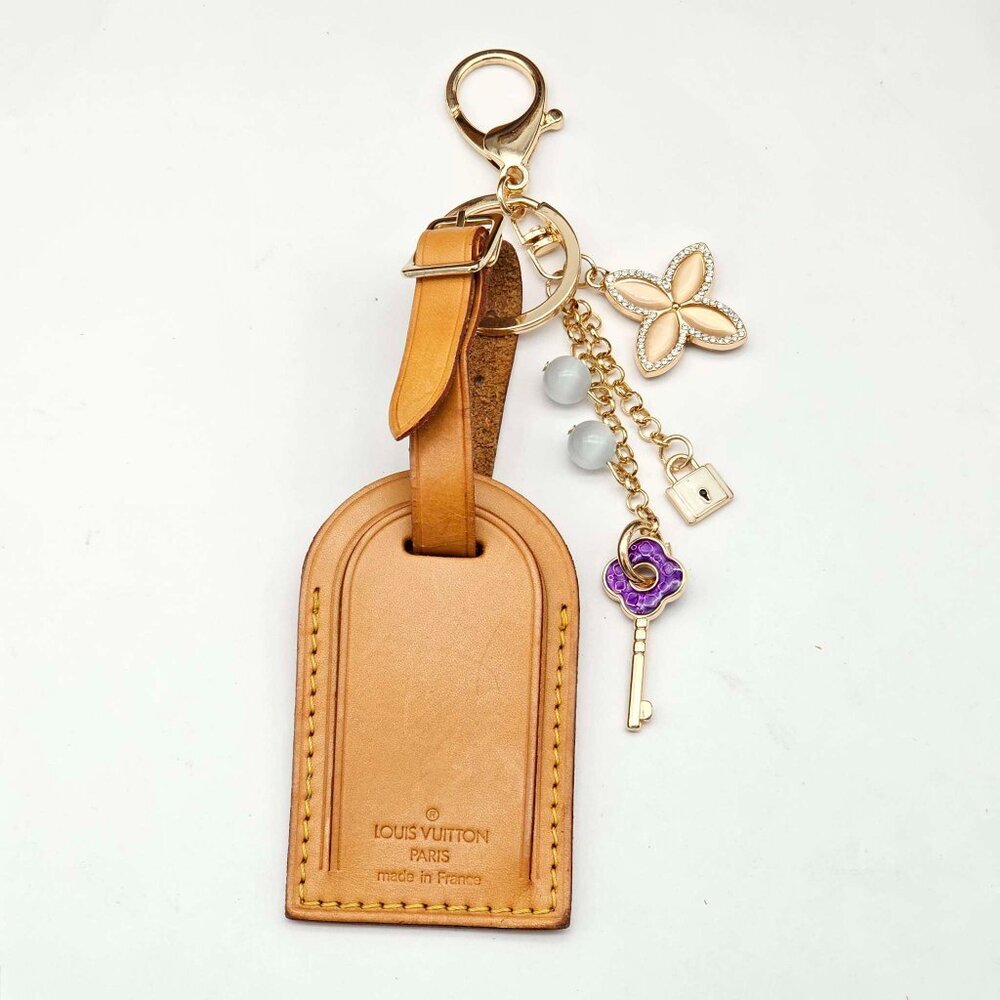 Authentic Louis Vuitton Luggage Tag with Unbranded Keycharm, Keychain